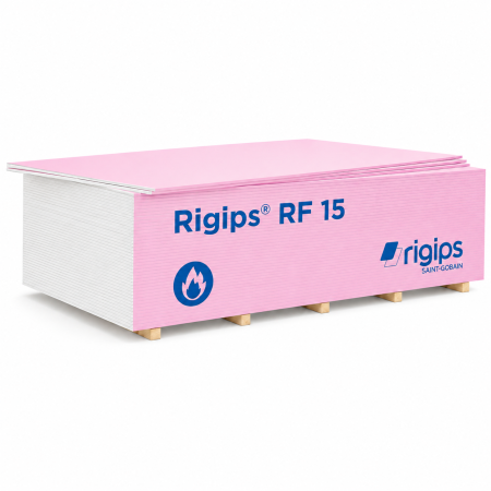 Placa gips-carton rezistenta la foc Rigips RF, tip DF, 15 x 1200 x 2000 mm